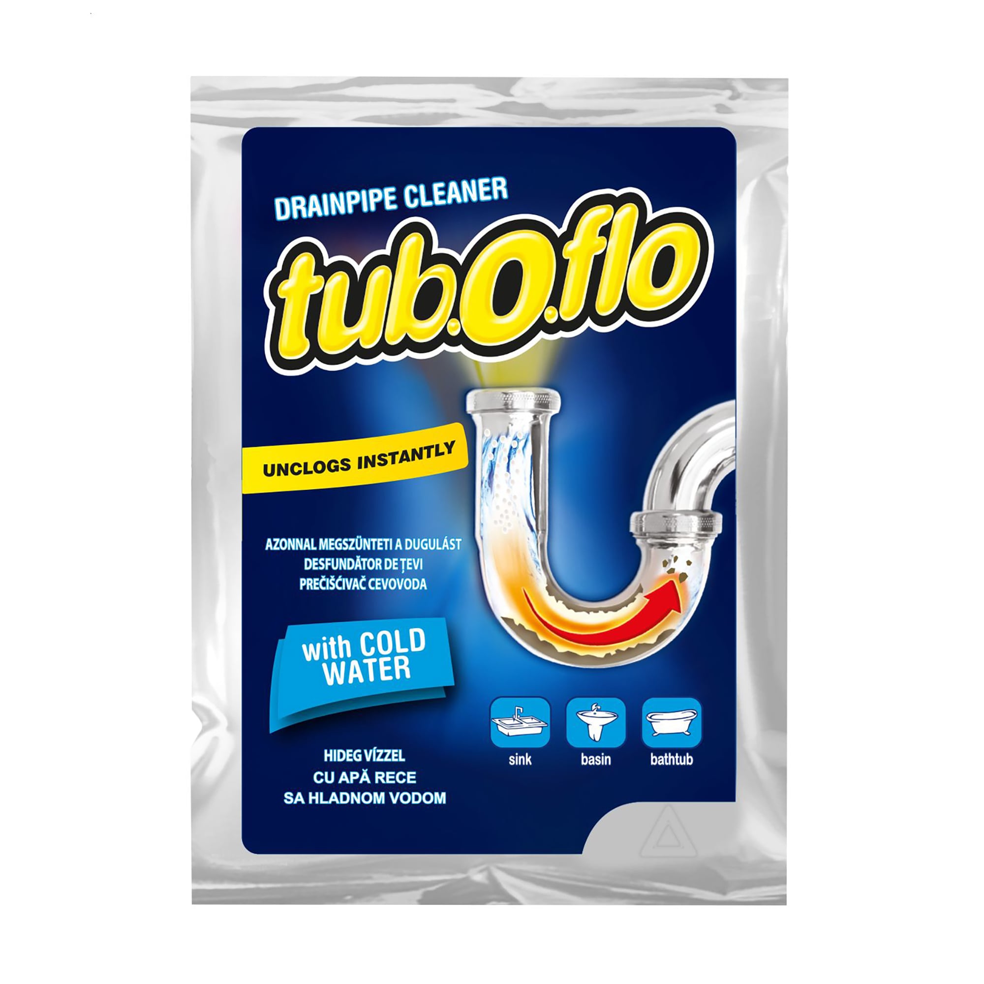 Засіб для чищення зливних труб tub.o.flo з холодною водою, 55 г